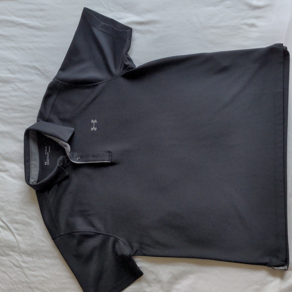 Under Armour Heat Gear short sleeve polo shirt wicking Black Size: XL